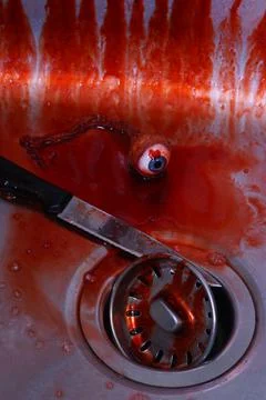 Murder Scene At Sink Stock Photos