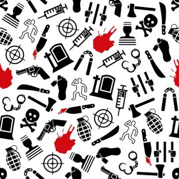 Murder seamless pattern Stock Illustration