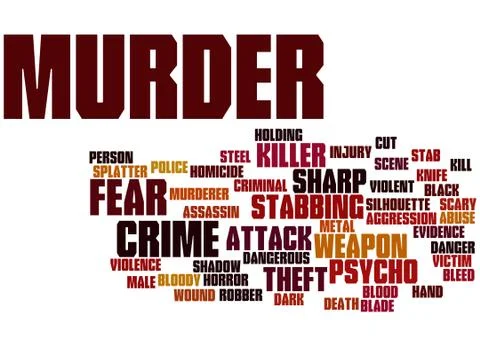 Murder, word cloud concept Stock Illustration