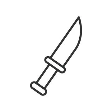 Murderer icon in line design. murderer, homicide, weapon, knife, assault Stock-Illustration