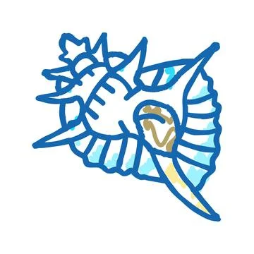 Murex sea shell beach icon doodle illustration Illustrazione stock