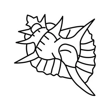 Murex sea shell beach line icon vector illustration Illustrazione stock