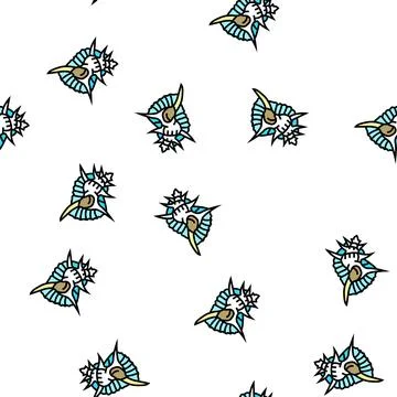 Murex sea shell beach vector seamless pattern Stock Illustration