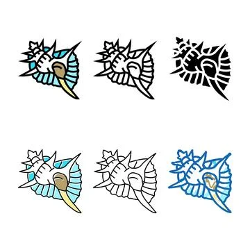 Murex stylized sea shell beach color icon vector Stock Illustration