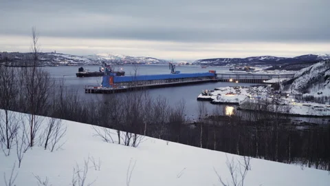 Murmansk, view of the bay Stock Footage 328125540