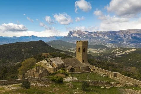 Muro de Roda at Sunset in La Fueva Valley, Aragón, Spain Stock Photos