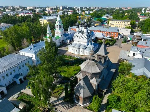 Murom Monastery complex aerial view Stock Photos