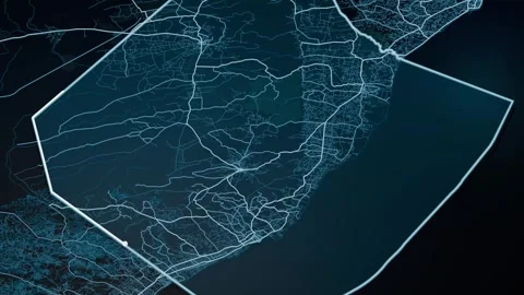 Murqub Al Khums Libya Digital Map Highlight 4K Stock Footage 340190522