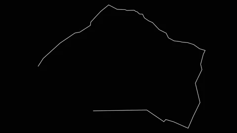 Murqub Libya district map outline animation Stock Footage 154030280