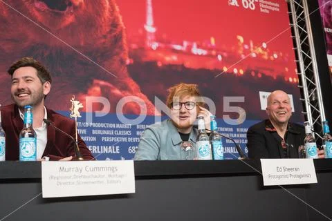 Murray Cummings and Ed Sheeran during Berlinale 2018 Stock Photos