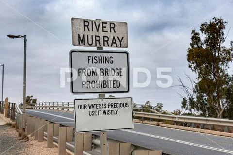 Murray River fishing prohibited road signs in South Australia ~ Hi Res ...