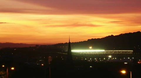 Murrayfield Stadium at night Vídeo Stock 531749