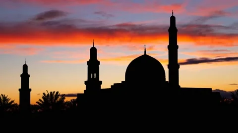 Muscat Cathedral mosque, Time Lapse at Twilight Stock Footage 156676222