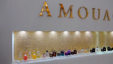 MUSCAT OMAN circa January 2020 Amouage Perfumes on Display for Sale in Shop