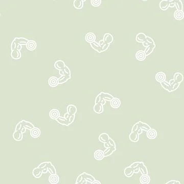 Muscle of athlete line vector seamless pattern Stock Illustration