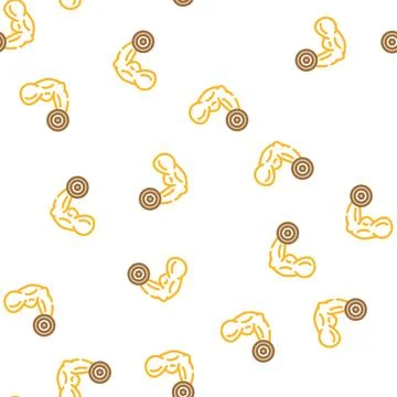 Muscle of athlete vector seamless pattern Stock Illustration