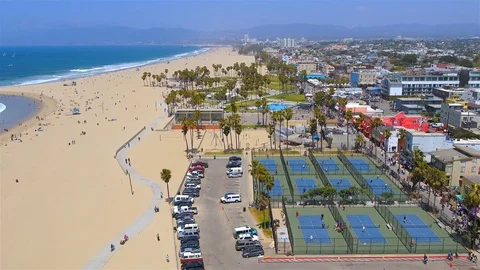 Muscle Beach Aerial Stock Footage 99521059