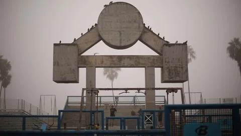 Muscle Beach Structure Stock-Footage 143579252