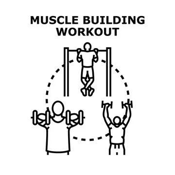 Muscle building workout concept icon vector illustration Illustrazione stock