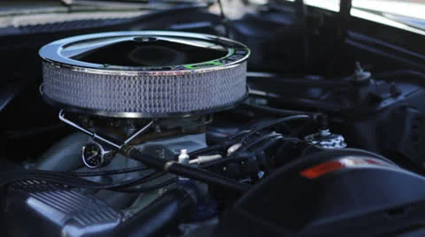 Muscle Car Engine Stock Footage 25239635