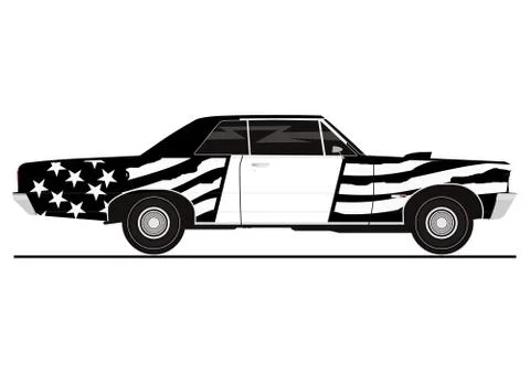 Muscle car. Illustrazione stock