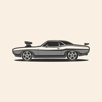 Muscle car retro vector Stock Illustration