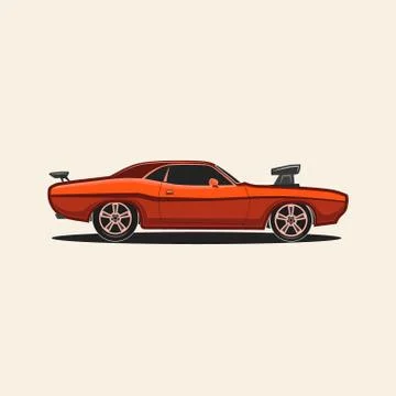 Muscle car retro vector Stock Illustration