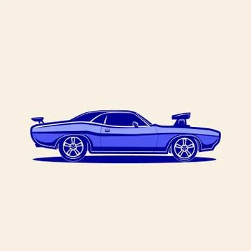 Muscle car retro vector Stock Illustration