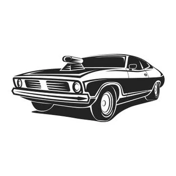 Muscle car vector poster Stock Illustration