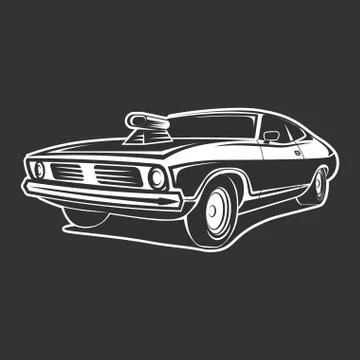 Muscle car vector poster Stock Illustration