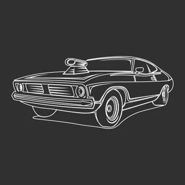 Muscle car vector poster Stock Illustration
