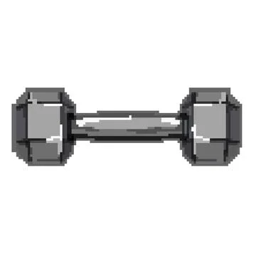 Muscle dumbbell pixel art vector illustration color sign イラスト素材