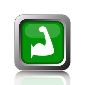 Muscle icon. Internet button on black background.. Stock Illustration