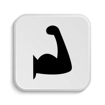 Muscle icon. Internet button on white  background.. Stock Illustration