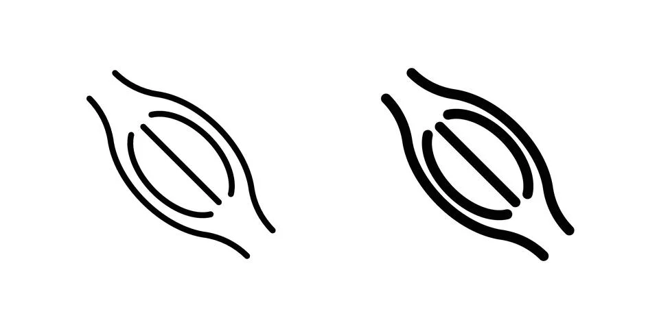 Muscle icon vector concepts, line and silhouette style Stock Illustration