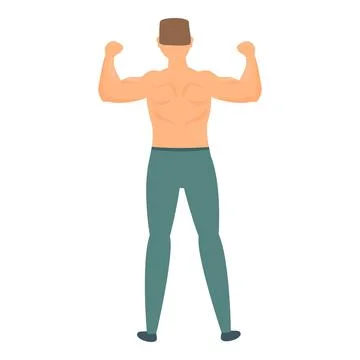 Muscle man icon cartoon vector. Strong arm Stock Illustration