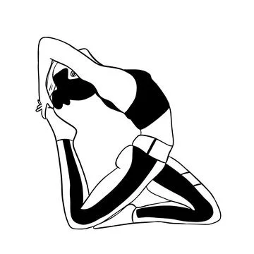 Muscle stretching exercise black lines Stock Illustration
