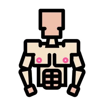 Muscles on the man torso icon Stock Illustration