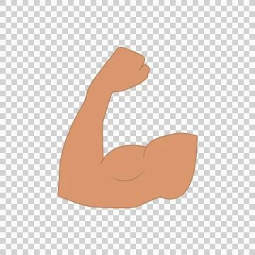 Muscular Arm Flat Icon - Thin Line Outline for Fitness, Health Stock Illustration