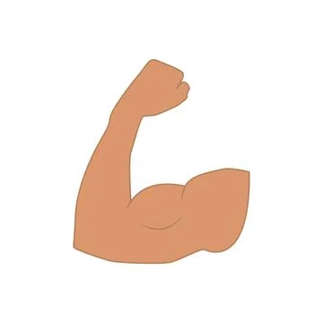 Muscular Arm Flat Icon - Thin Line Outline for Fitness, Health 스톡 일러스트