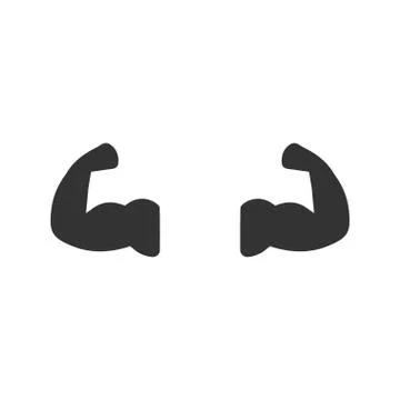Muscular arm icon flat Stock Illustration