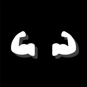 Muscular arm icon flat Stock Illustration