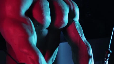 Muscular asthlete train Stock Footage 132182074