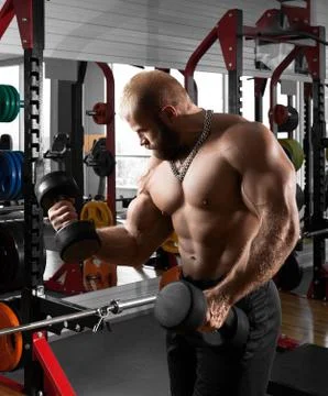 Muscular athletic bodybuilder Stock Photos
