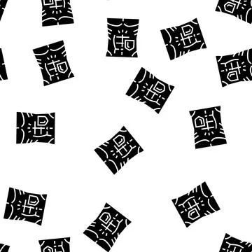 Muscular defense glyph seamless pattern Illustrazione stock