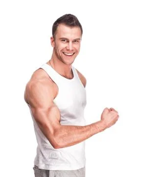 Muscular handsome man posing in studio Foto stock