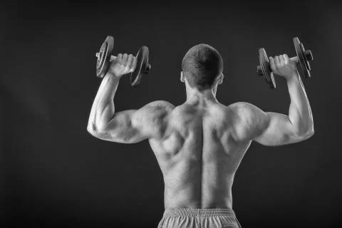 Muscular man bodybuilder 写真素材