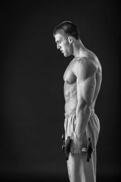 Muscular man bodybuilder 写真素材