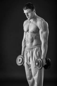 Muscular man bodybuilder 写真素材