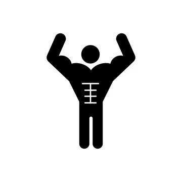 Muscular man front double biceps pose Stock Illustration